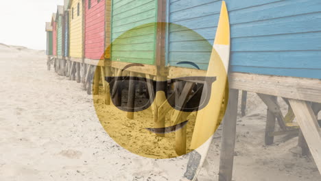 sunglasses smiley at beach