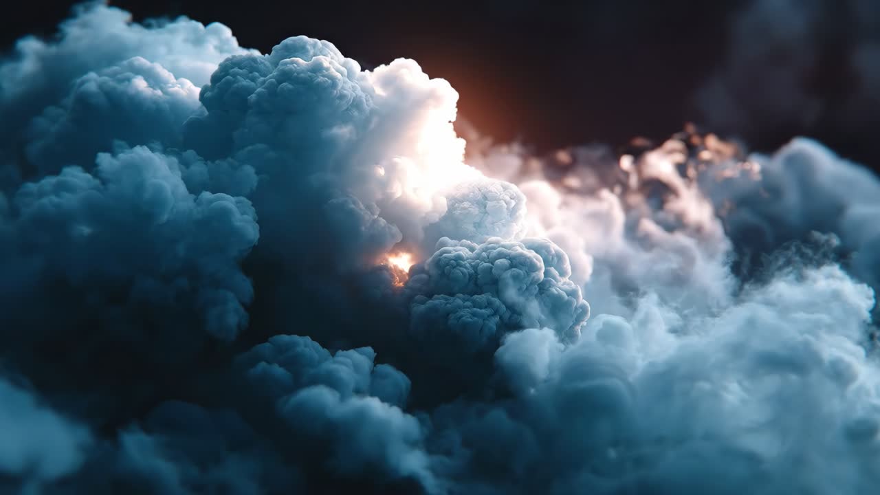 Majestic Billowing Blue Smoke Clouds