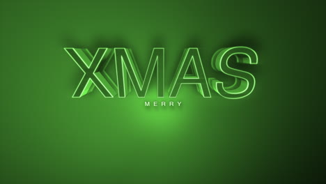 monochrome merry xmas text on green gradient