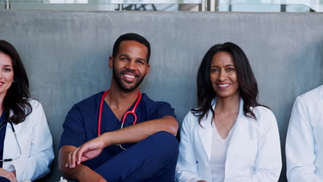 portrait of five healthcare professionals, male and female
