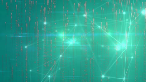 animación de la red de conexiones y procesamiento de datos