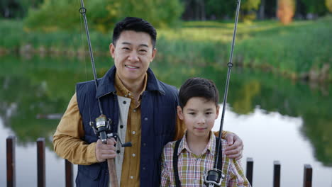 father and son fishing