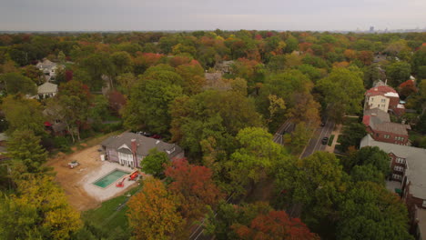 aérea sobre el hermoso barrio de clayton en st.