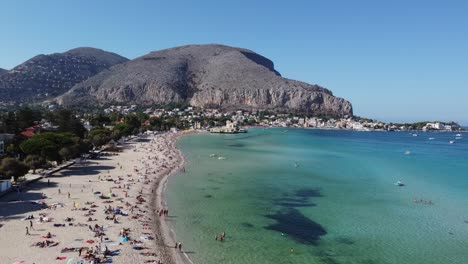 Mondelo-Beach,-Palermo,-Sizilien,-Palermo-Per-Drohne