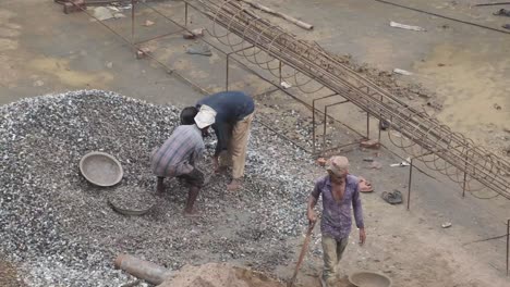 construction workers at a building site