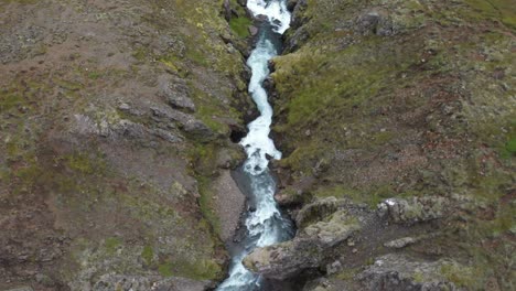 Waterfalls-in-Iceland-that-are-stacked-up-with-drone-video-above-moving-over