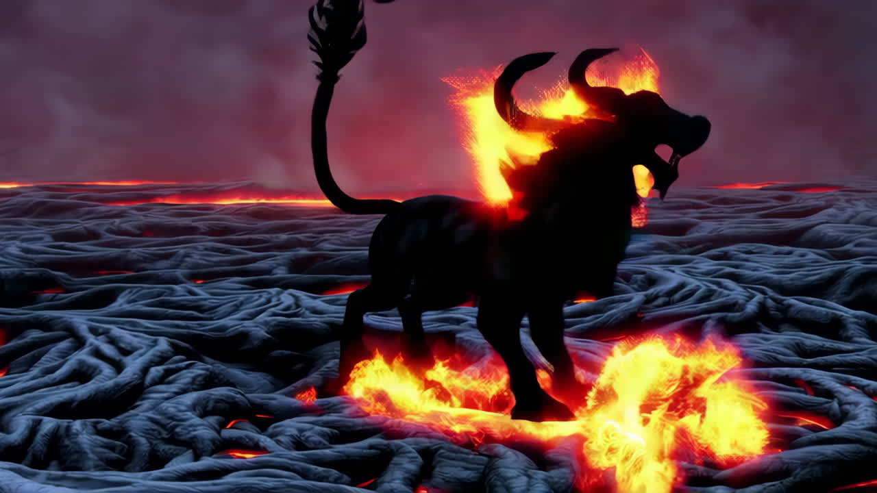 Fiery Dragon on Lava