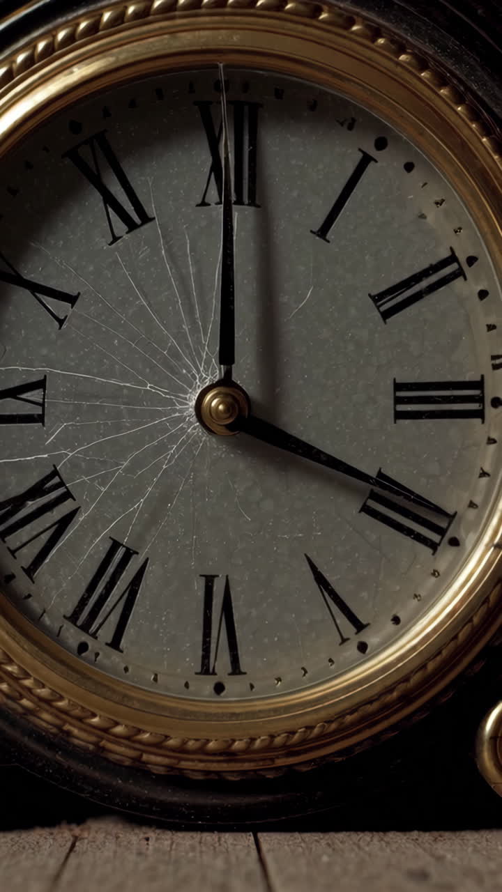 Closeup of a Broken Antique Clock