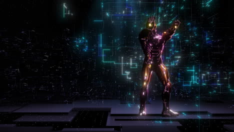 animación de robots de danza futurista