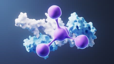 biological protein and molecule, 3d rendering.