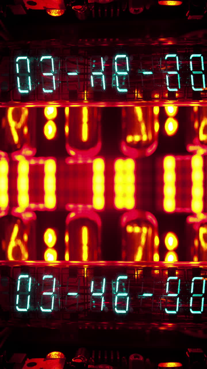 números de conteo, tiempo e información de código en vertical