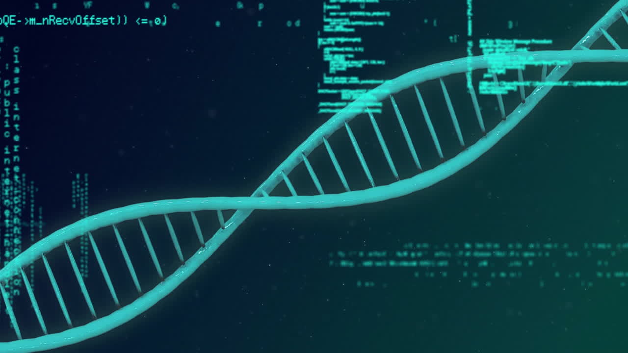 Animation of data processing over dna strands