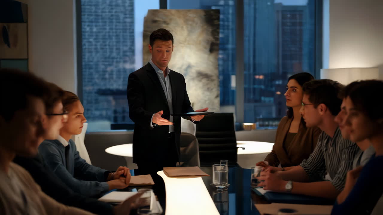 현대적 인 사무실 에서 사업 회의