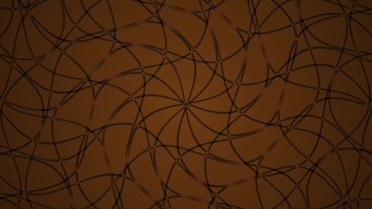 Sfondo animato astratto con curve scure intersecanti e tonalità blu e marroni cangianti