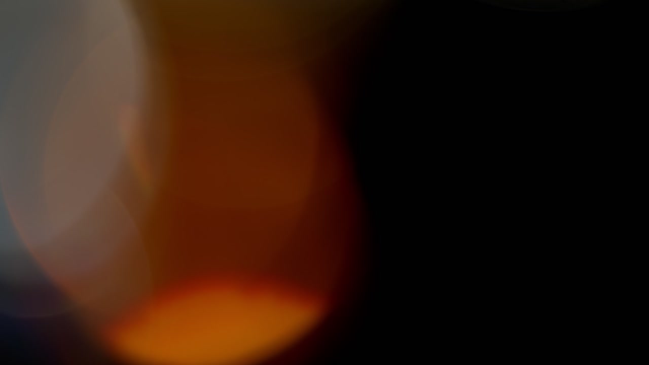 Light Leaks blurred 4K footage, Moving blinking circle lens glow flare bokeh overlays, transitions