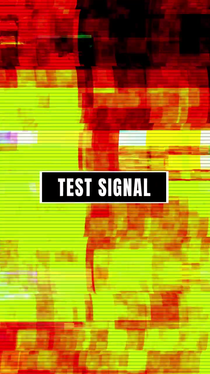 Digital Glitch Effect with Test Signal Text Overlay
