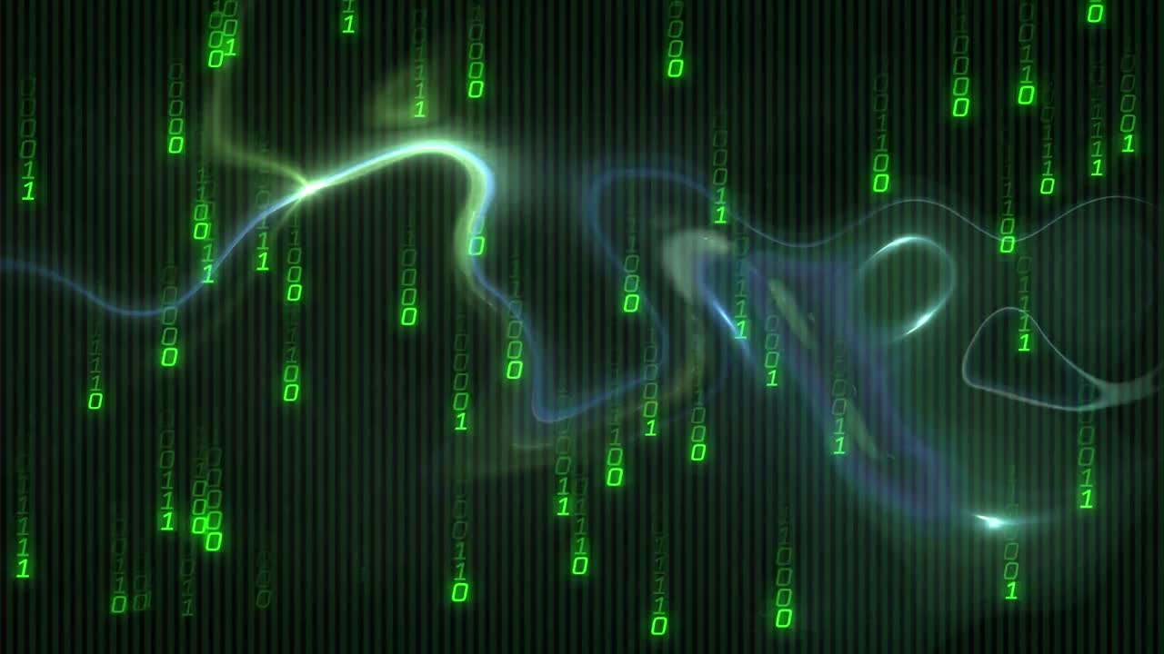 Animation of binary coding and data processing