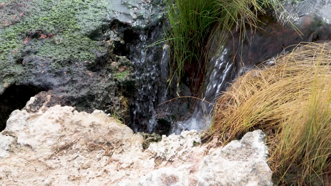 cascada en el manantial artesiano del interior de australia, el burbujeador
