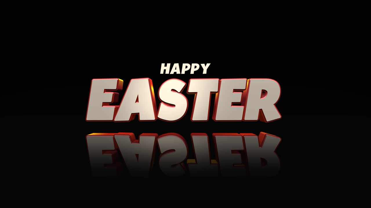 Testo Buona Pasqua in stile cartone animato su sfumatura nera