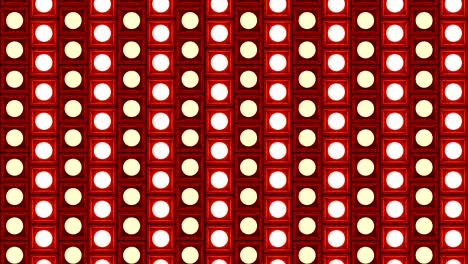 lights flashing wall bulbs pattern vertical rotation stage red background vj loop