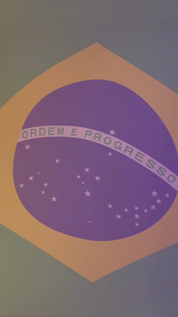 Vertical video: Camera panning upward, emblem shifting, ribbon ORDEM E PROGRESSO for designers