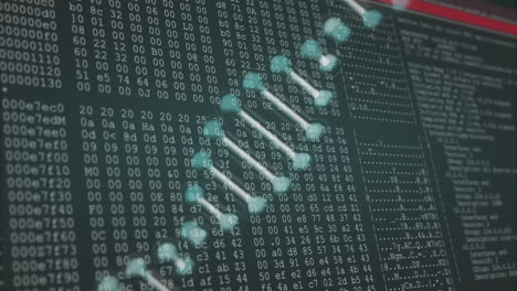 Verarbeitung-Wissenschaftlicher-Daten,-DNA-Strang-Und-Binäre-Kodierungsanimation