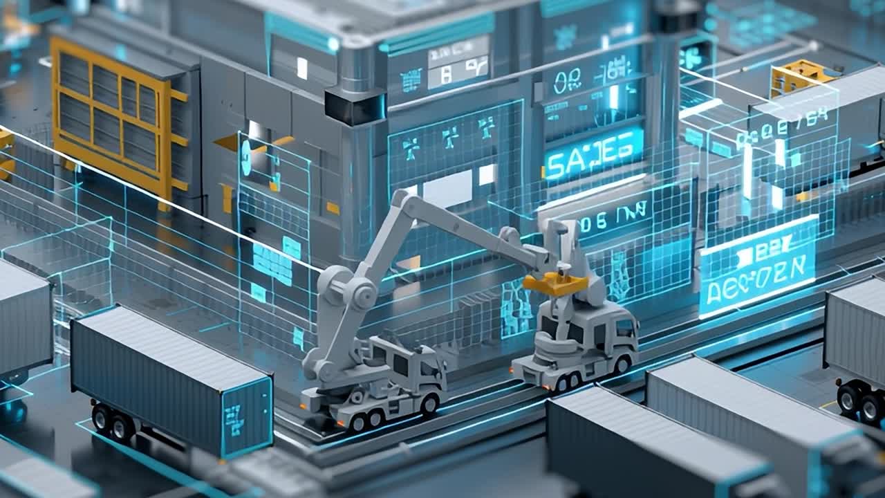 Innovative logistics hub showcasing advanced technology and transportation