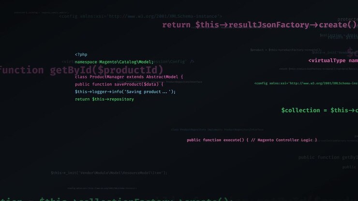 PHP Code Snippets Displayed on Dark Background