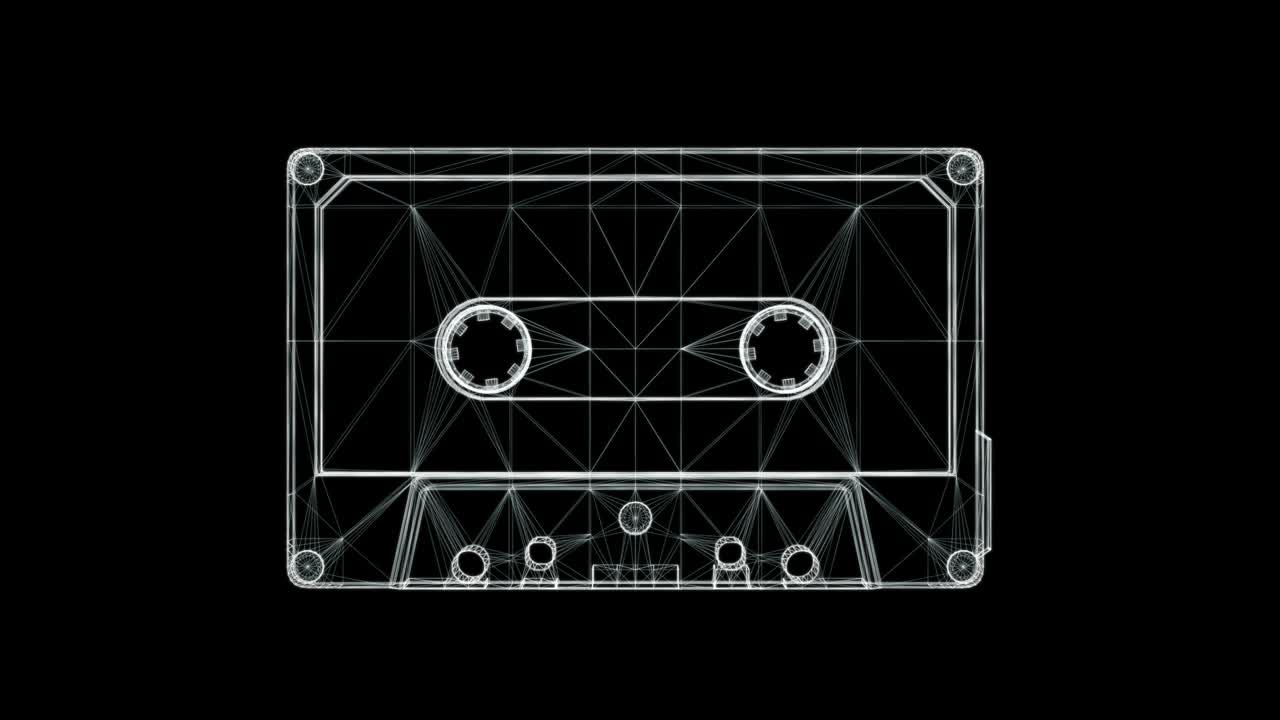 오디오 카세트 테이프의 홀로그램 스크린 3d - 루프