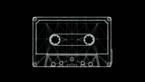 hologram screen 3d of a audio cassette tape - loop