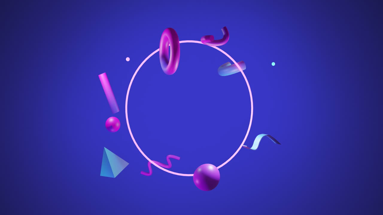 animación de formas 3d abstractas sobre un fondo azul