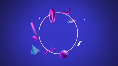 animación de formas 3d abstractas sobre un fondo azul