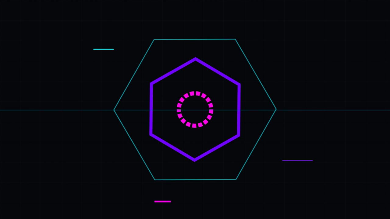 Abstract Geometric Hexagon Animation with Pulsing Center