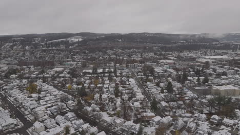 aerial view of binghamton, new york on a winter day
