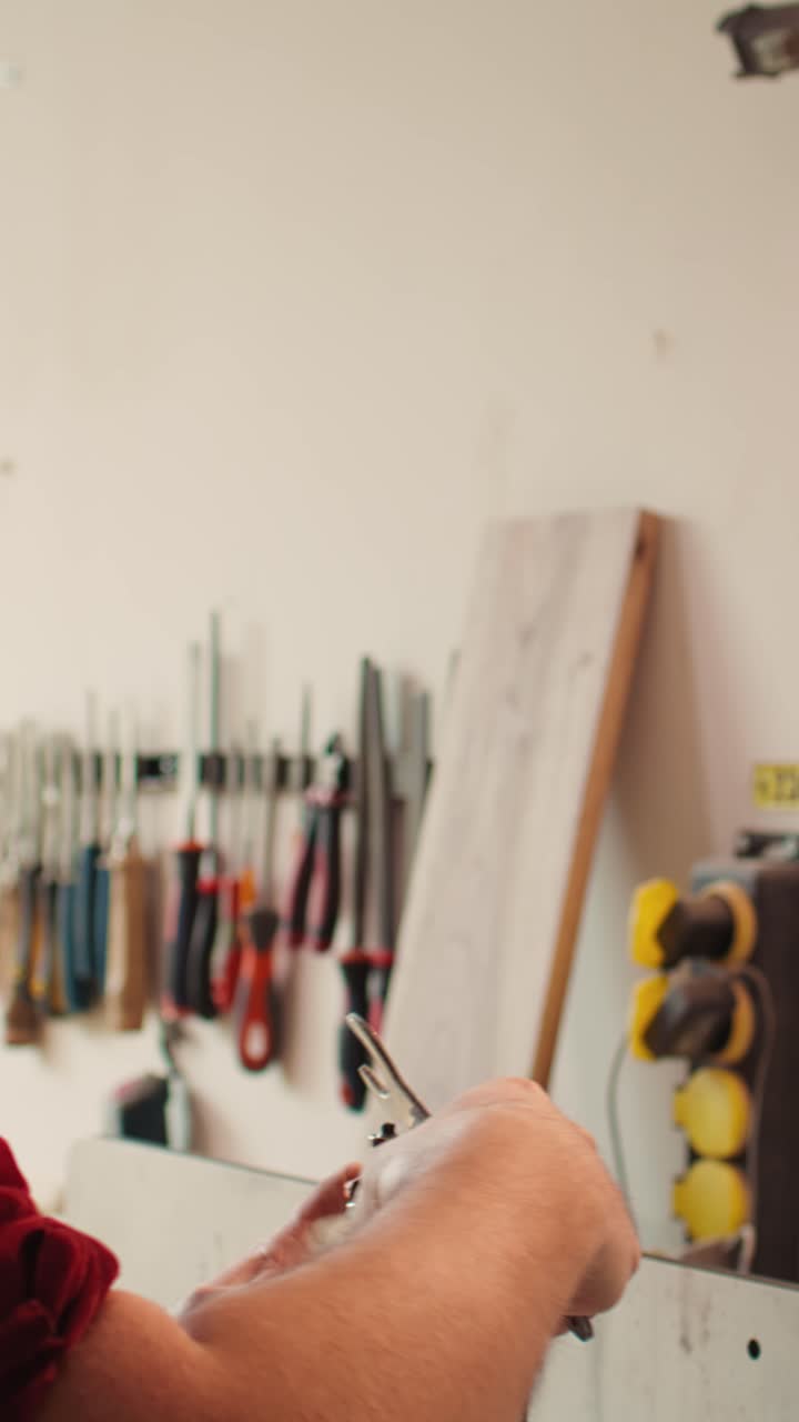 Craftsman Adjusting a Woodworking Router in a Workshop
