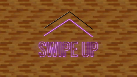 animation of neon swipe up text over textured background