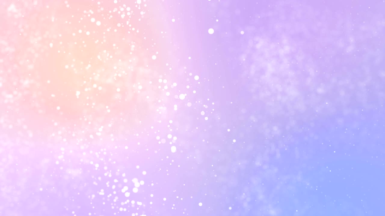 Abstrakt loop-baggrund med partikler i pastelfarver, ren, lys, glimmer, bokeh og støv