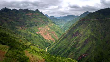 stunning view of mountains over the clouds at northernmost point in ha giang, vietnam