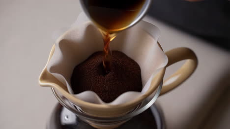 pour-over coffee brewing process