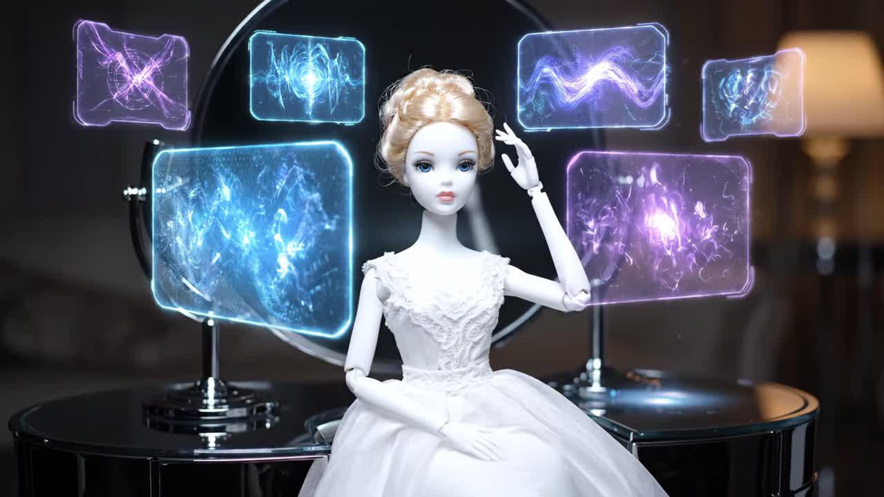Futuristic Doll with Holographic Display