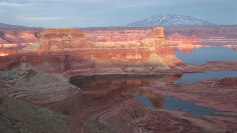 a view at sunset over lake mead and the colorado river