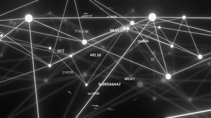 Animazione di numeri con rete di connessioni