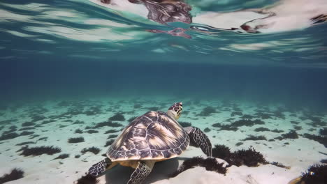 tortuga marina bajo el agua