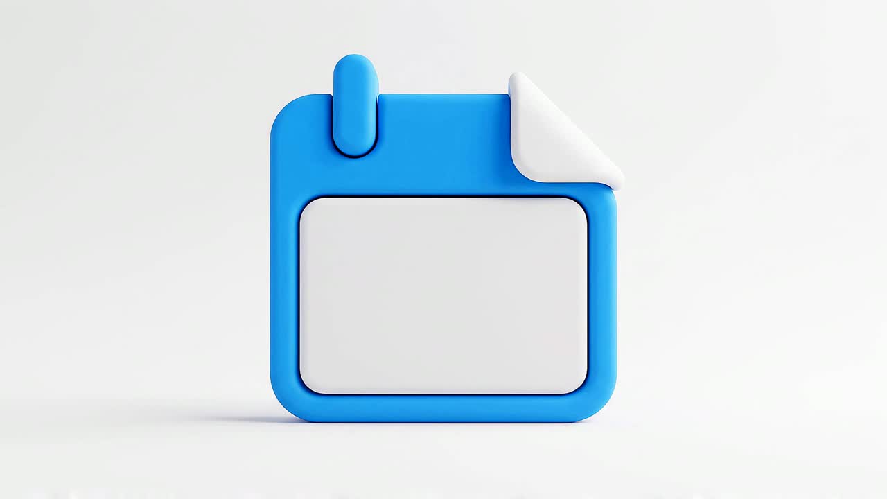 Icona 3D Blu del Calendario che si Trasforma in File Documento