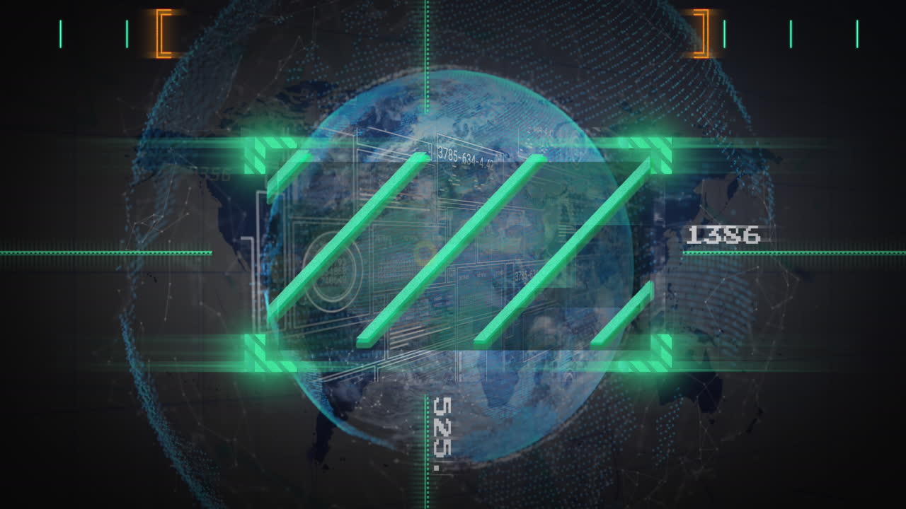 Animation of data processing over globe