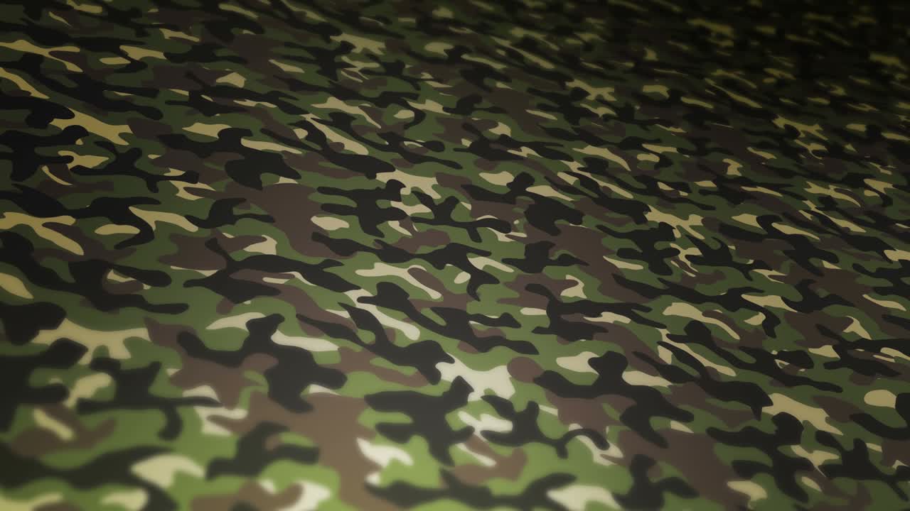 fondo de patrón de camuflaje verde. concepto de uniforme militar. línea abstracta y textura de onda. animación de bucle.