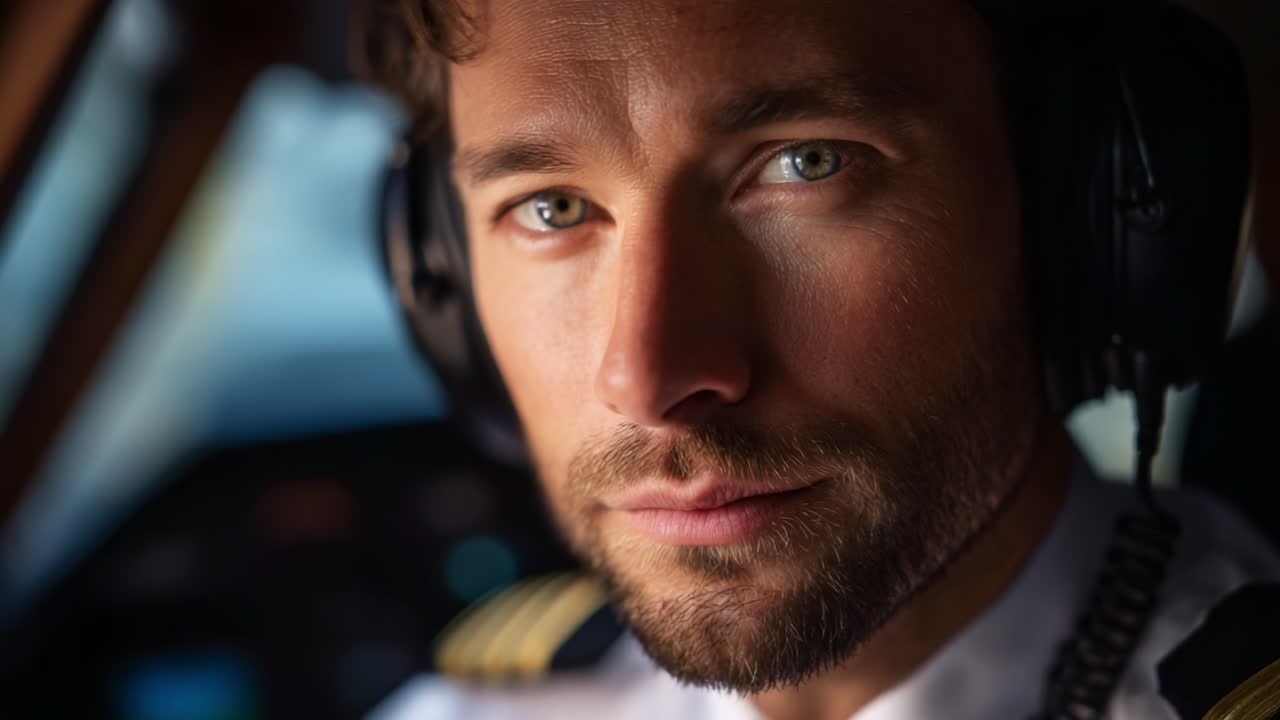 A Dedicated Pilot in the Cockpit Showcasing Focus and Precision While Steering the Aircraft Through the Skies with Expertise and Attention to Detail