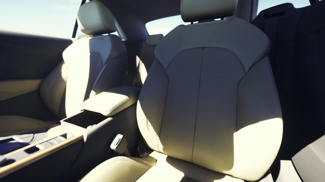Soft beige seats provide a welcoming atmosphere in a contemporary car interior