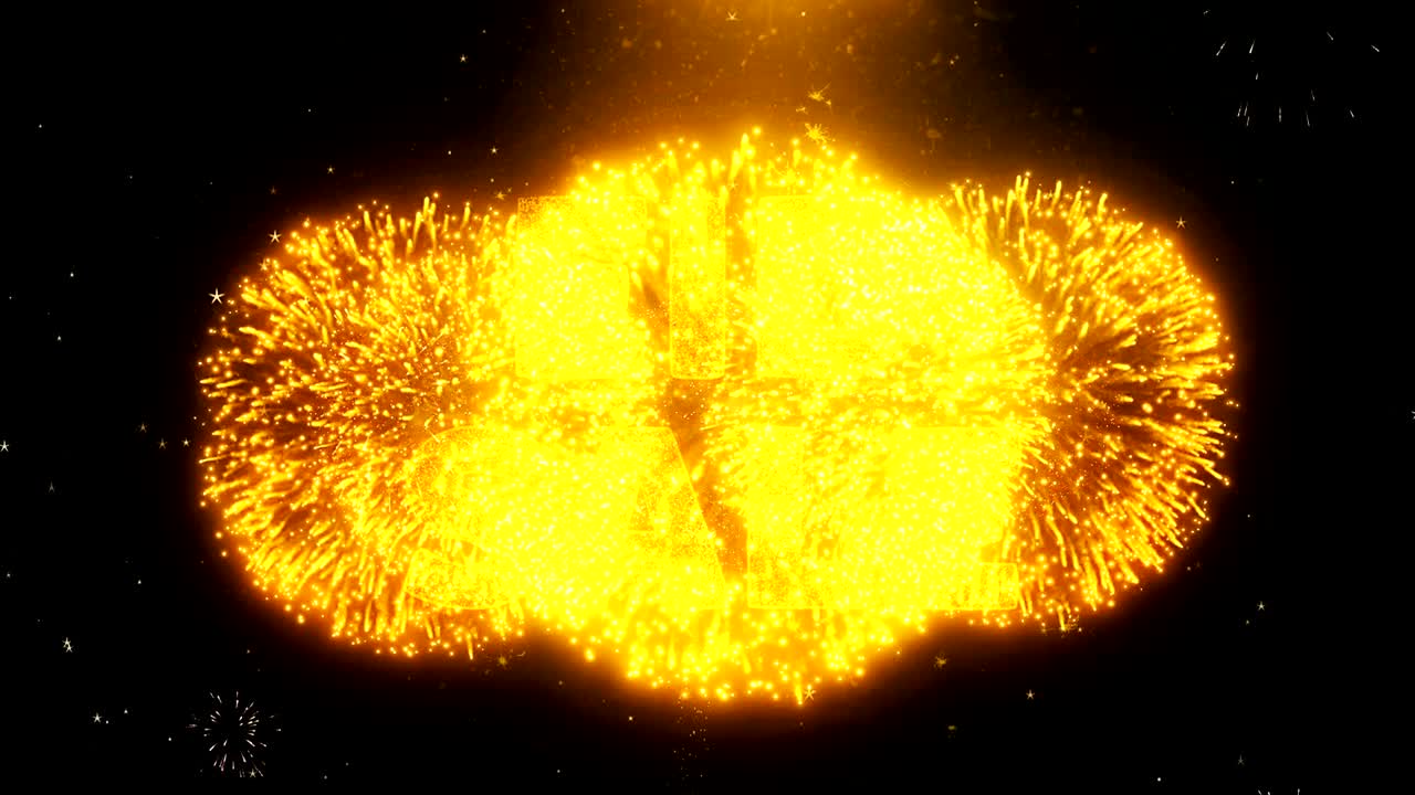 eid texto de venta en la exhibición de fuegos artificiales partículas de explosión.