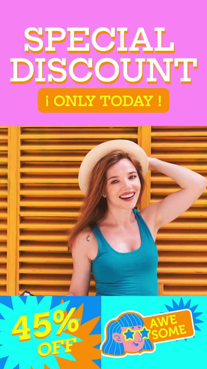 Special Discount Offer with Happy Woman